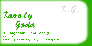 karoly goda business card