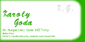 karoly goda business card